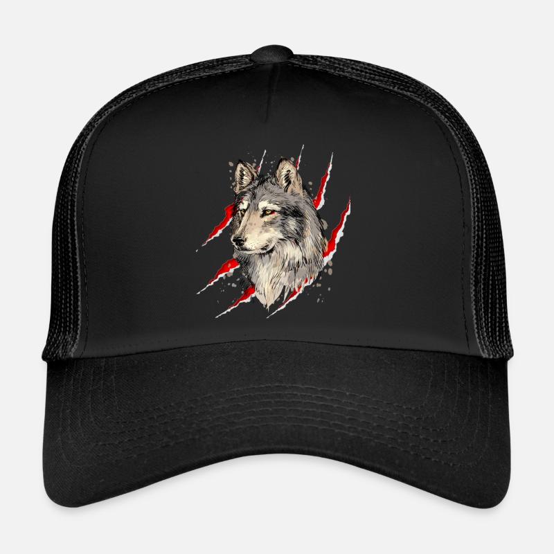 Wolf - Trucker Cap - Schwarz/Schwarz