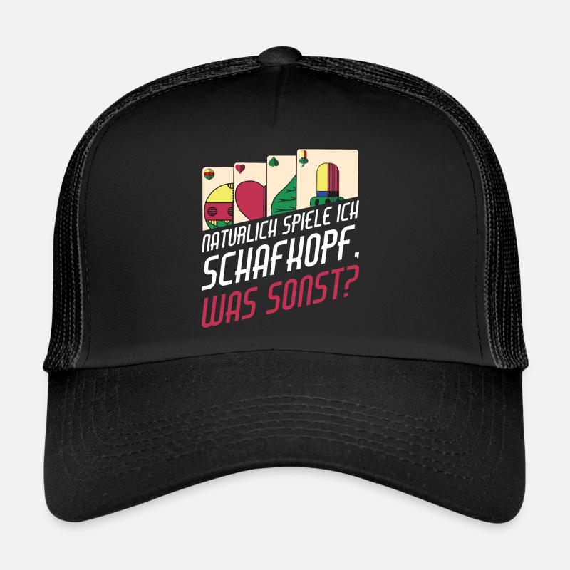 Natürlich spiele ich Schafkopf - Trucker Cap - Schwarz/Schwarz