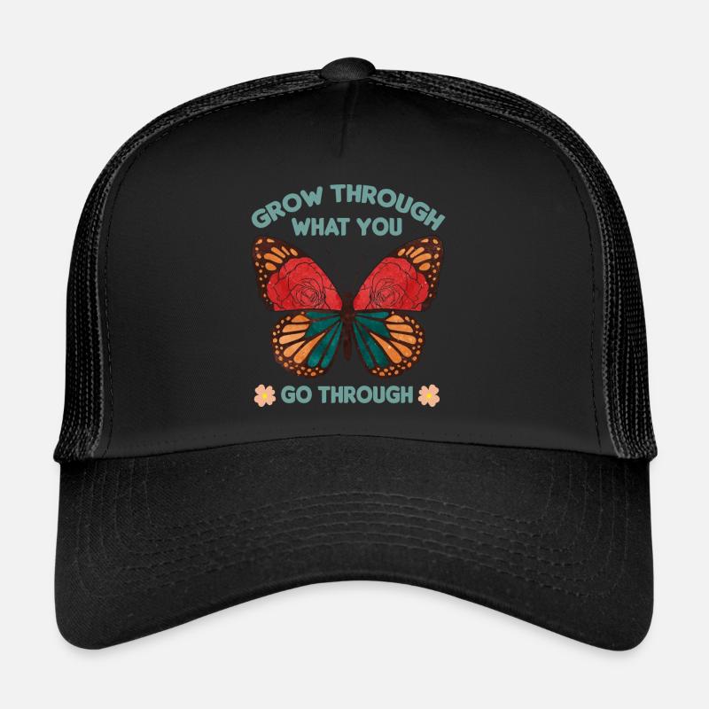 Fleur de papillon Dictons floraux Disant fleurs Casquette trucker 