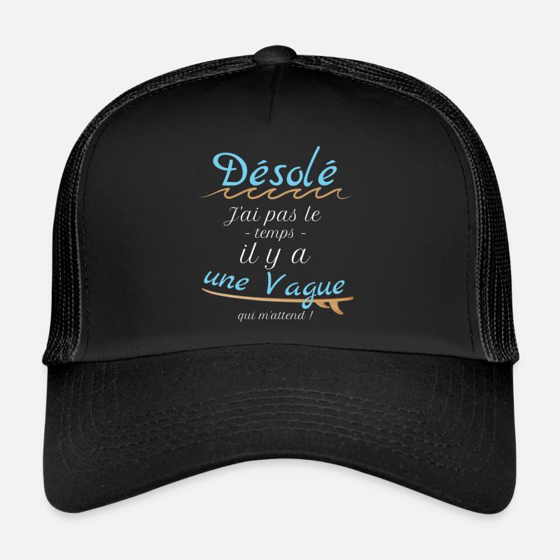 Texte Surfeur Fr - Casquette trucker  - noir/noir