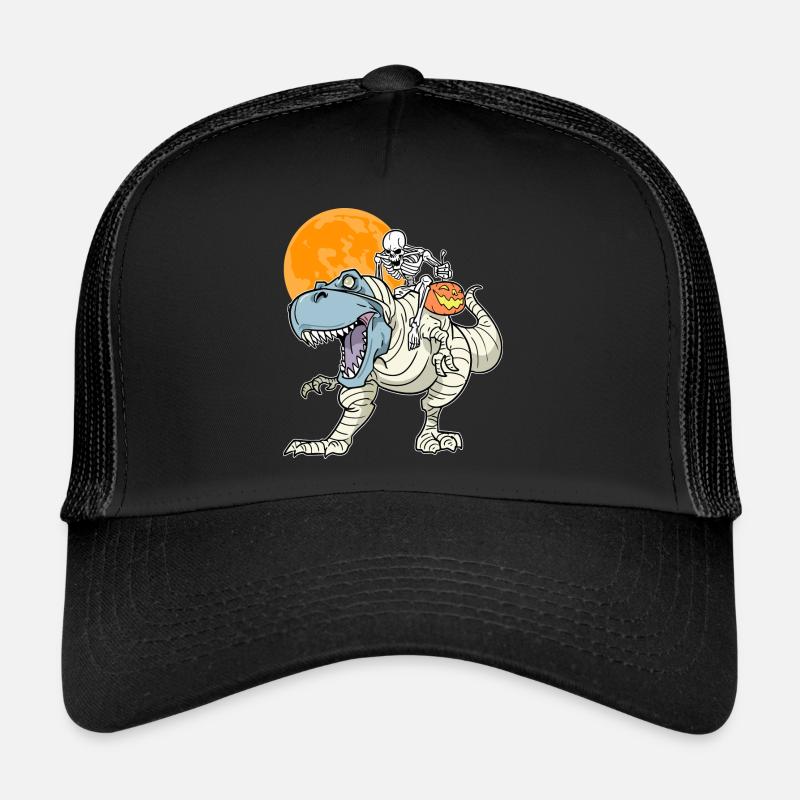 Skelett Reitmama Dinosaurier - Trucker Cap - Schwarz/Schwarz