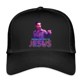 The Big Lebowski - Nobody F*cks With The Jesus - Trucker Cap - Schwarz/Schwarz - Vorne