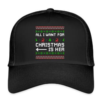 Christmas Saying Love Couples Couple Gift - Trucker Cap - black/black - Front