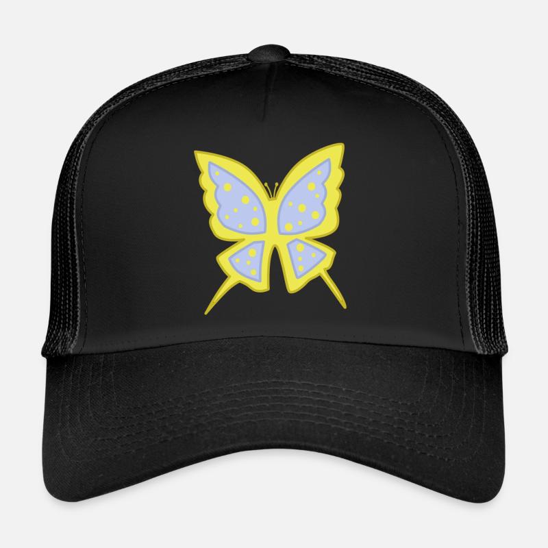 Blue-yellow light papillion Trucker Cap