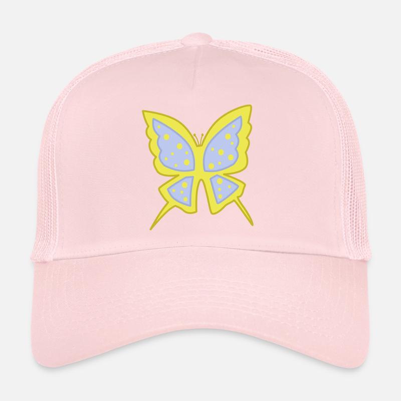 Papillion de lumiere jaune bleu Casquette trucker 