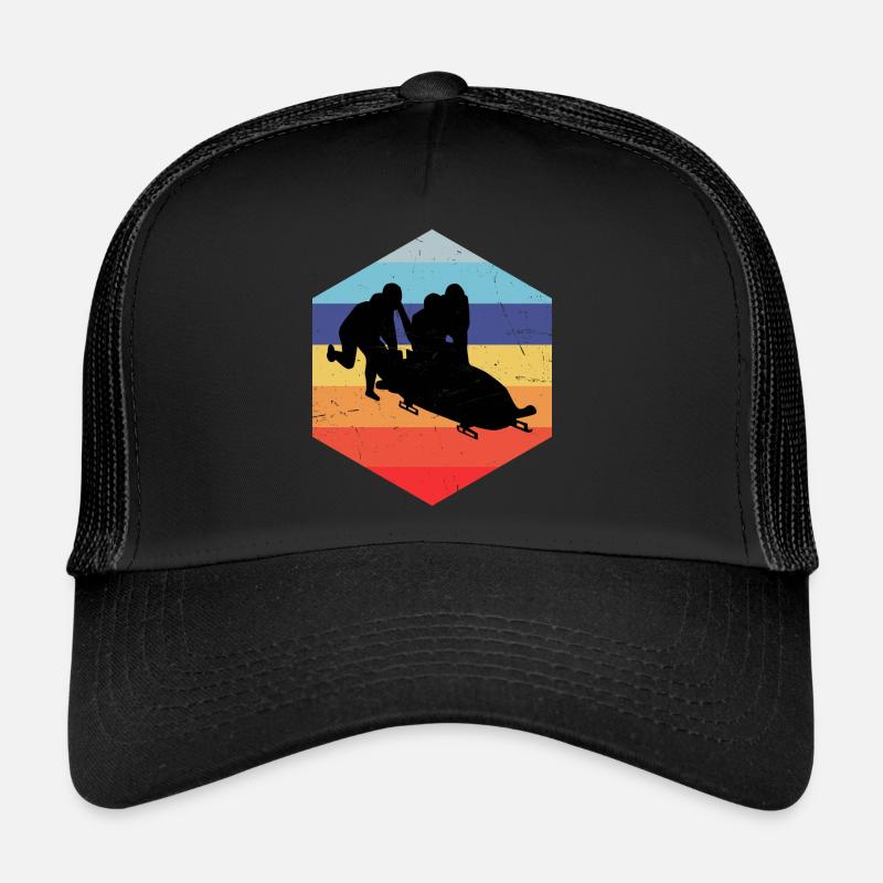 Piste de bobsleigh à deux hommes Bobsleigh sur bobsleigh Casquette trucker 