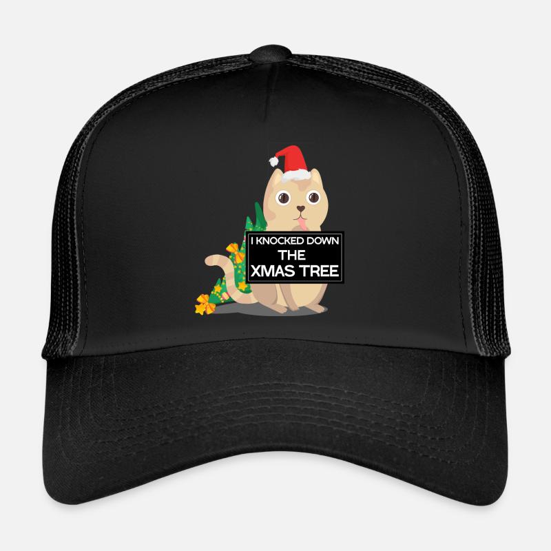 mauvais chat de Noël arbre de Noël Casquette trucker 