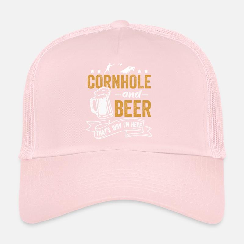 Cornhole and Beer That Is Why I am Here Trucker Cap