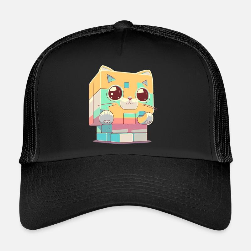 Cube kawaii cat Trucker Cap
