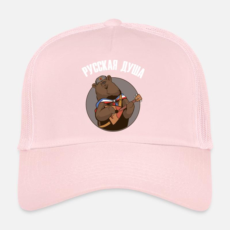 Russian bear with balalaika Russian flag Trucker Cap