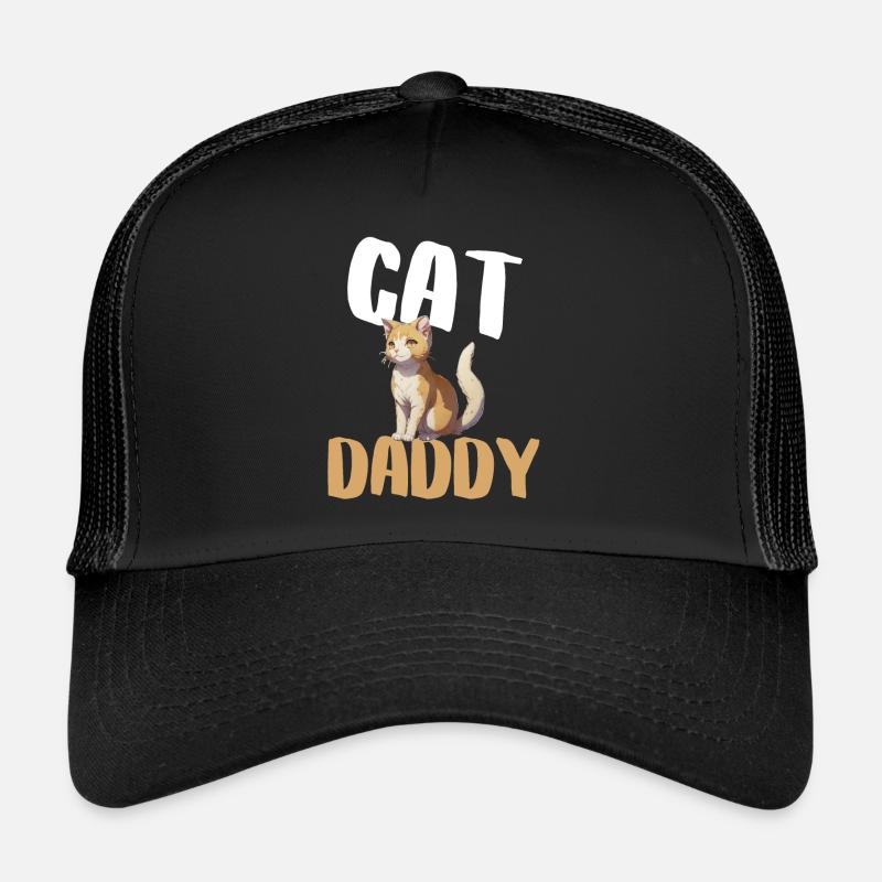 Papa Katze - Trucker Cap - Schwarz/Schwarz