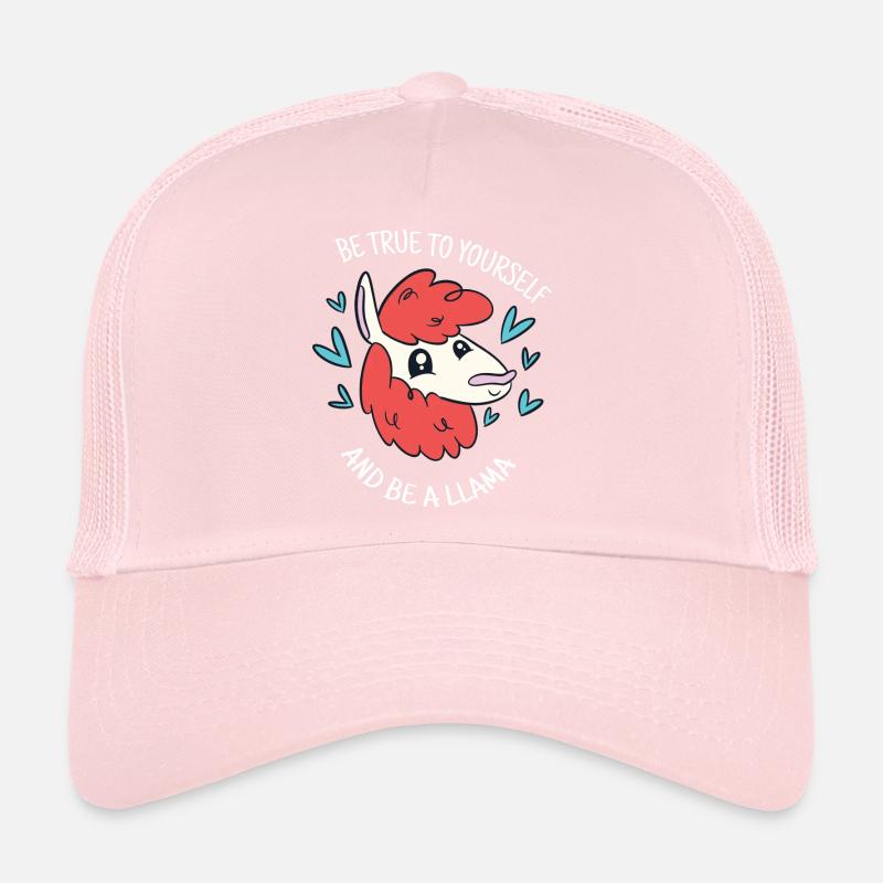 Be True To Yourself & Be A Llama Cute Funny Llama Trucker Cap