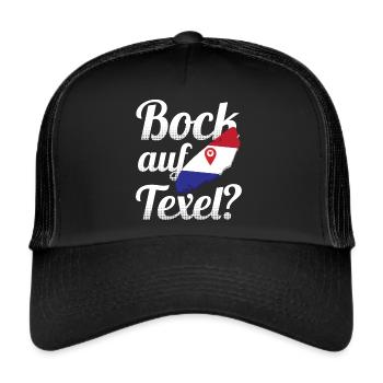 Bock auf Texel Nordholland Niederland Urlaub Insel - Trucker Cap - Schwarz/Schwarz - Vorne