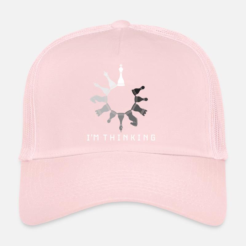 JE PENSE JOUEUR D’ÉCHECS HORLOGE D’ÉCHECS JEU D’ÉCHECS Casquette trucker 