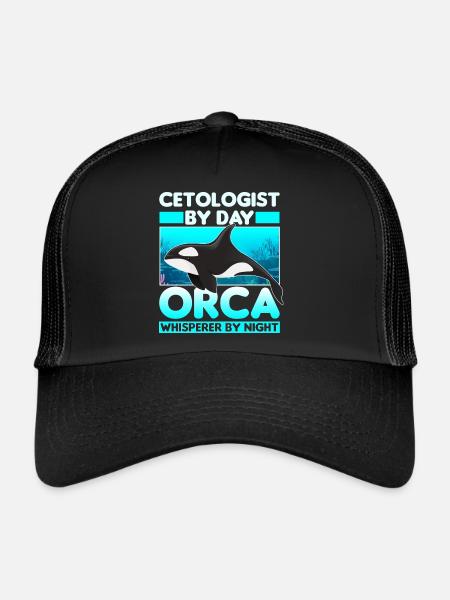 Biologiste marin - Casquette trucker  - noir/noir - Devant