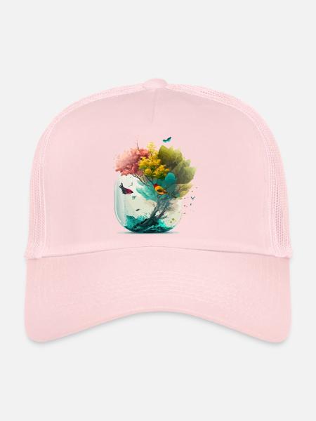 The miniature forest - Trucker Cap - pale pink - Front