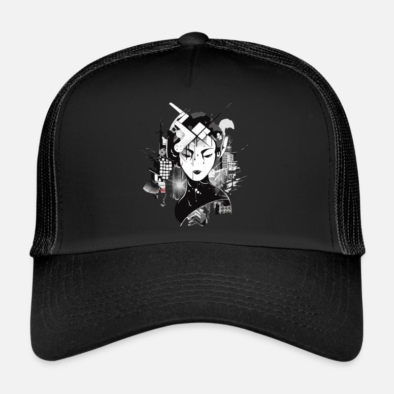 Die Geisha - Trucker Cap - Schwarz/Schwarz