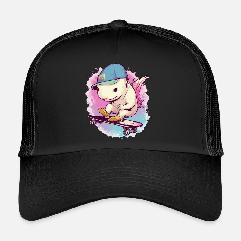 Axolotl sur son skate Casquette trucker 