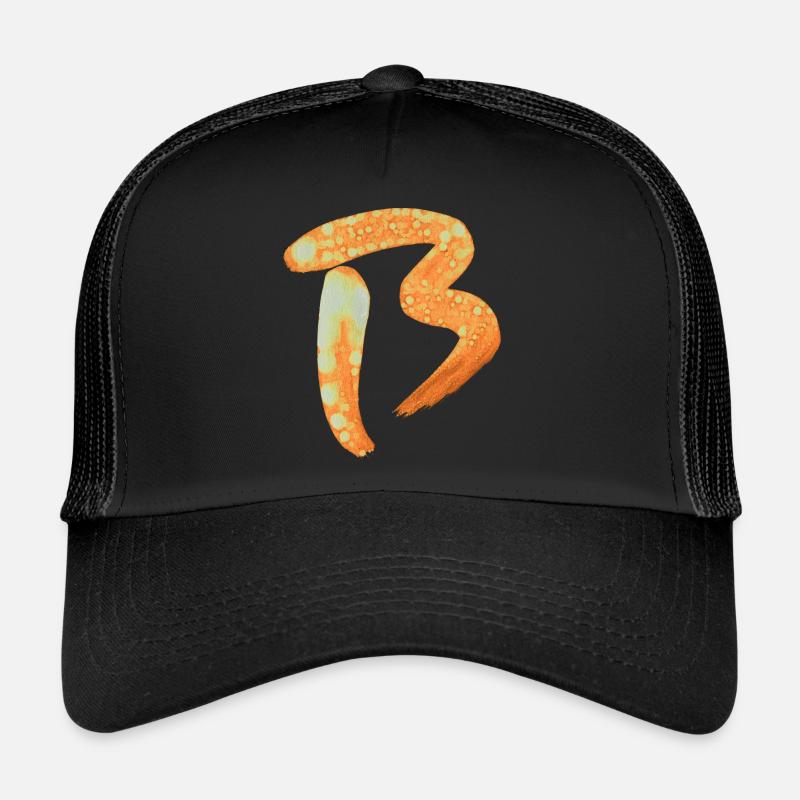 B - Aquarell - Trucker Cap - Schwarz/Schwarz