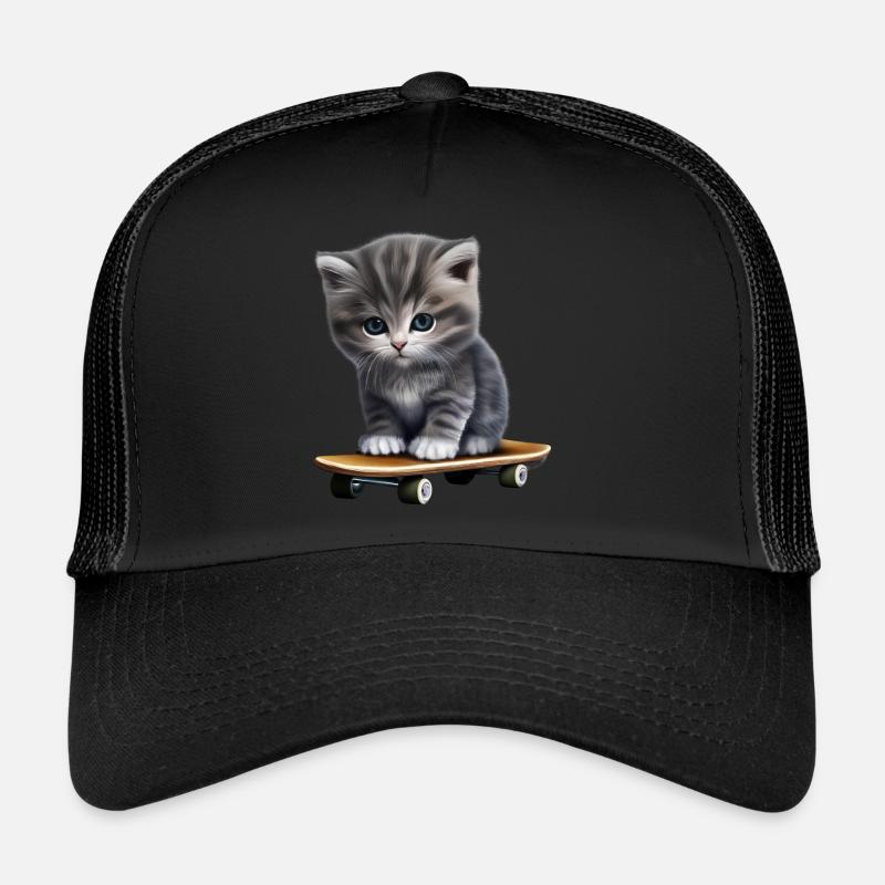 Chaton skateboard Casquette trucker 