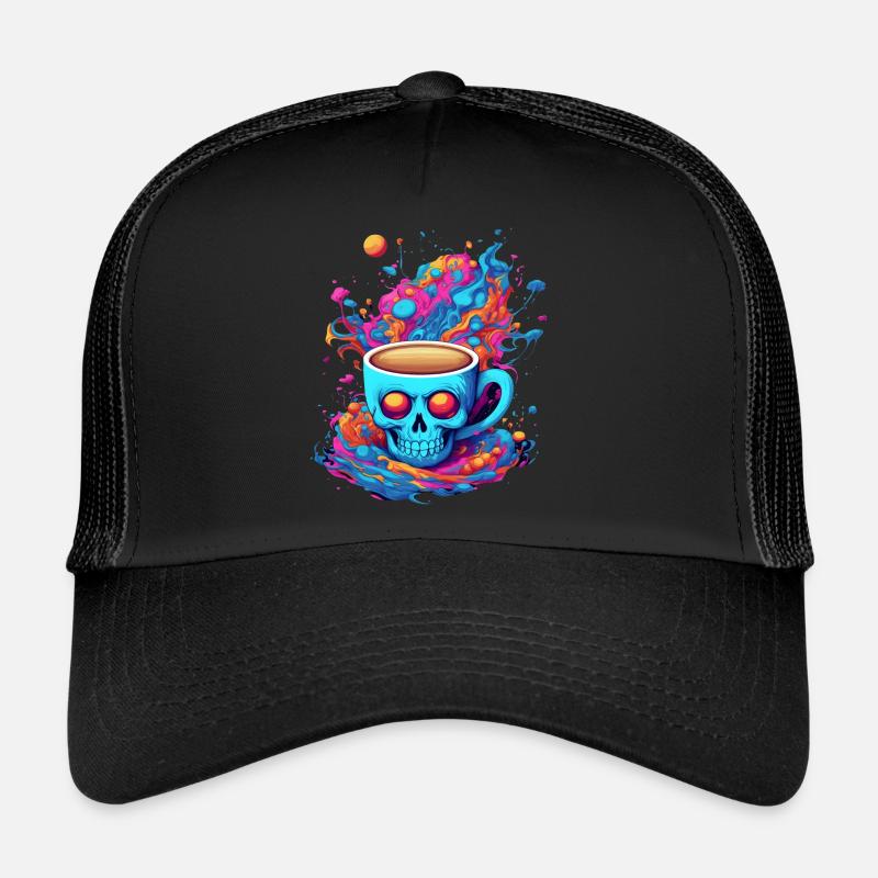 Coupe du crâne mystique, crâne coloré Casquette trucker 