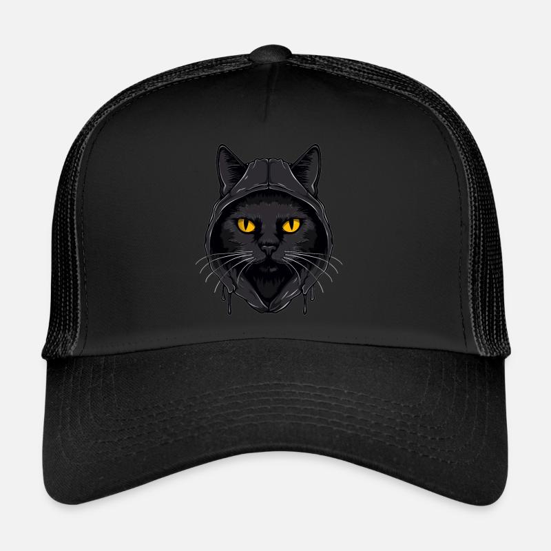 Tête de chat Noir Chat Bombay Chat heureux Chats Casquette trucker 