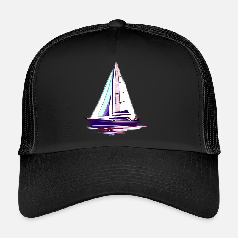 Sailor Sailing Ship Sailing Sailing Sailing Boat: - Trucker Cap - black/black