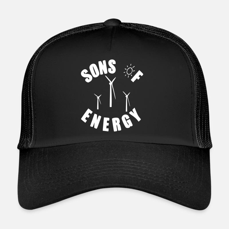 Fils de l’énergie - Casquette trucker  - noir/noir