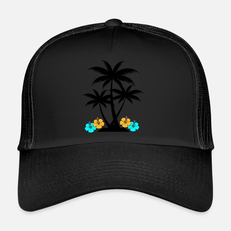 Hibiscus palmier Casquette trucker 