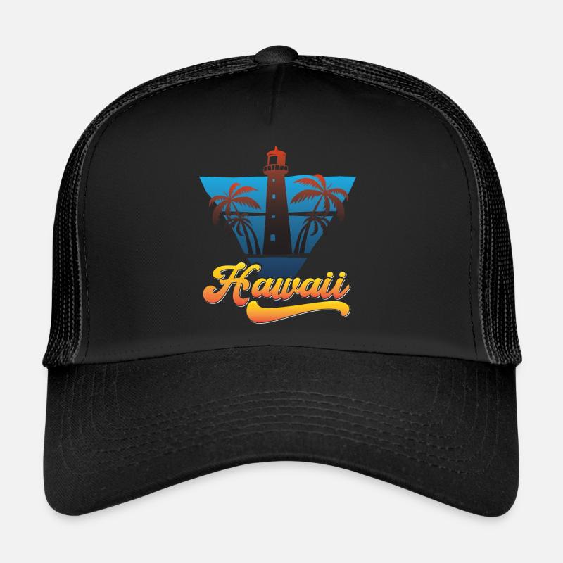 Hawaii Beach Lighthouse Design Trucker Cap