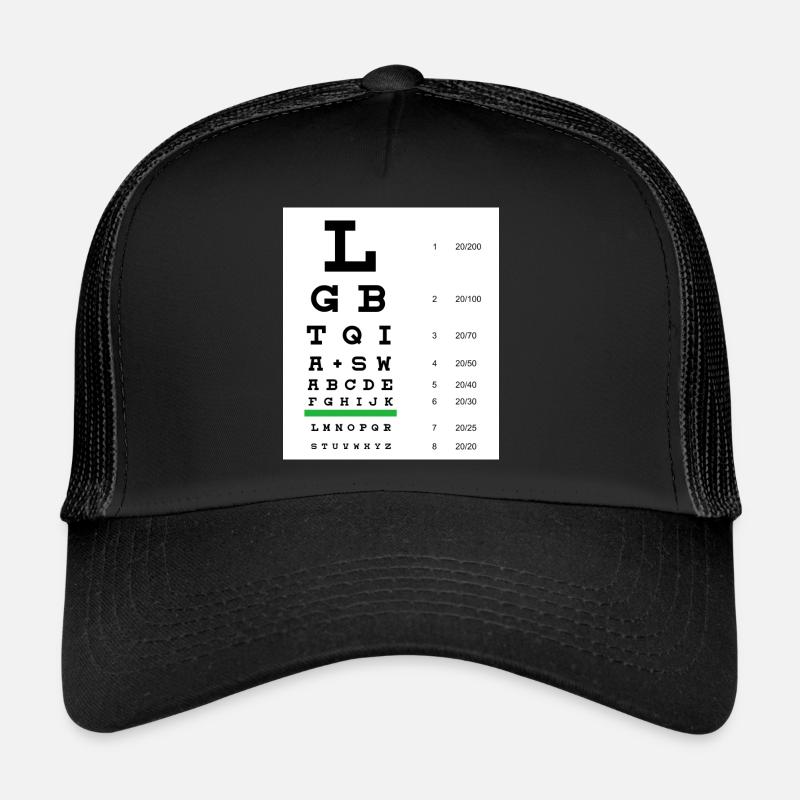 LGBTQIA+ eye chart Trucker Cap