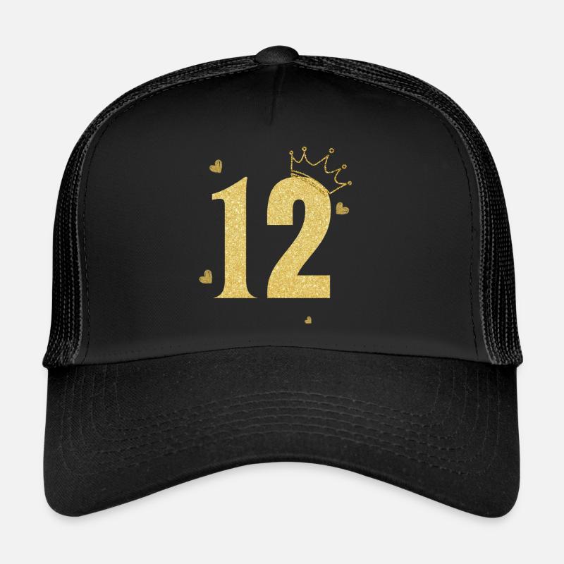 12e anniversaire couronne doré Casquette trucker 