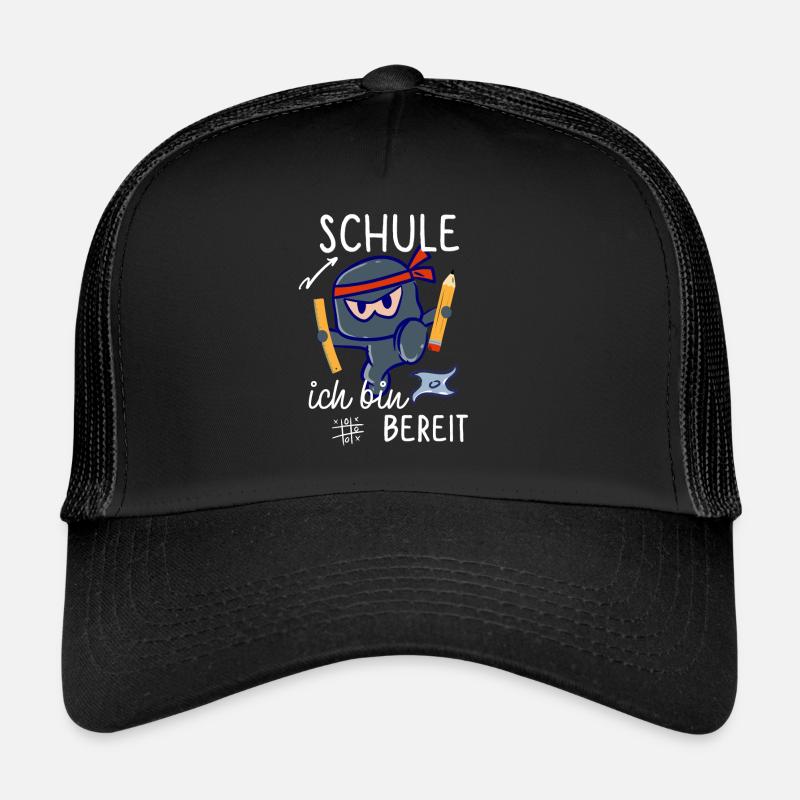 Schule Einschulung Schultag Erstklässler Ninja - Trucker Cap - Schwarz/Schwarz