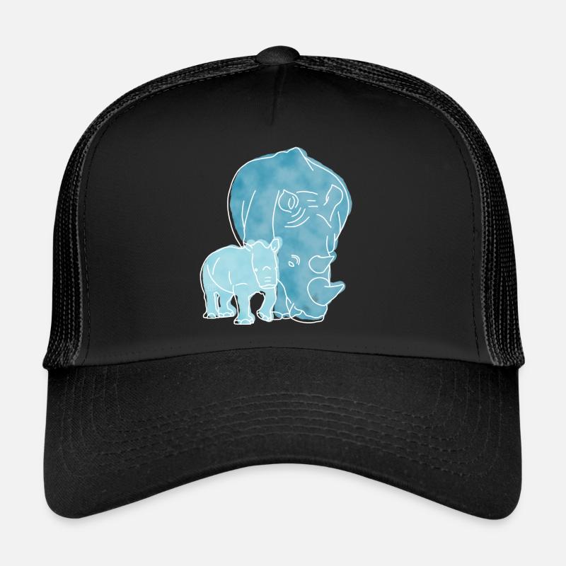 "Nashorn", Boho Line Art Design, Serie „Big 5" Trucker Cap