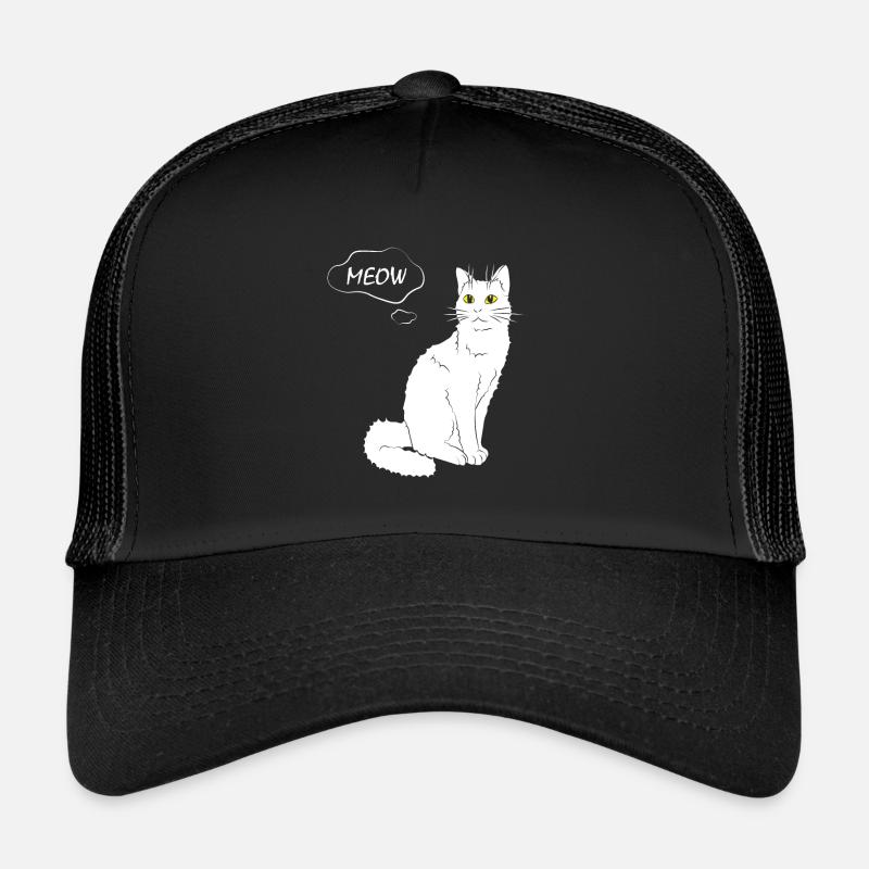 Cat Meow - Cat Lover - Trucker Cap - black/black