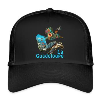 Ile De la Guadeloupe 971 Cadeau Famille - Casquette trucker  - noir/noir - Devant