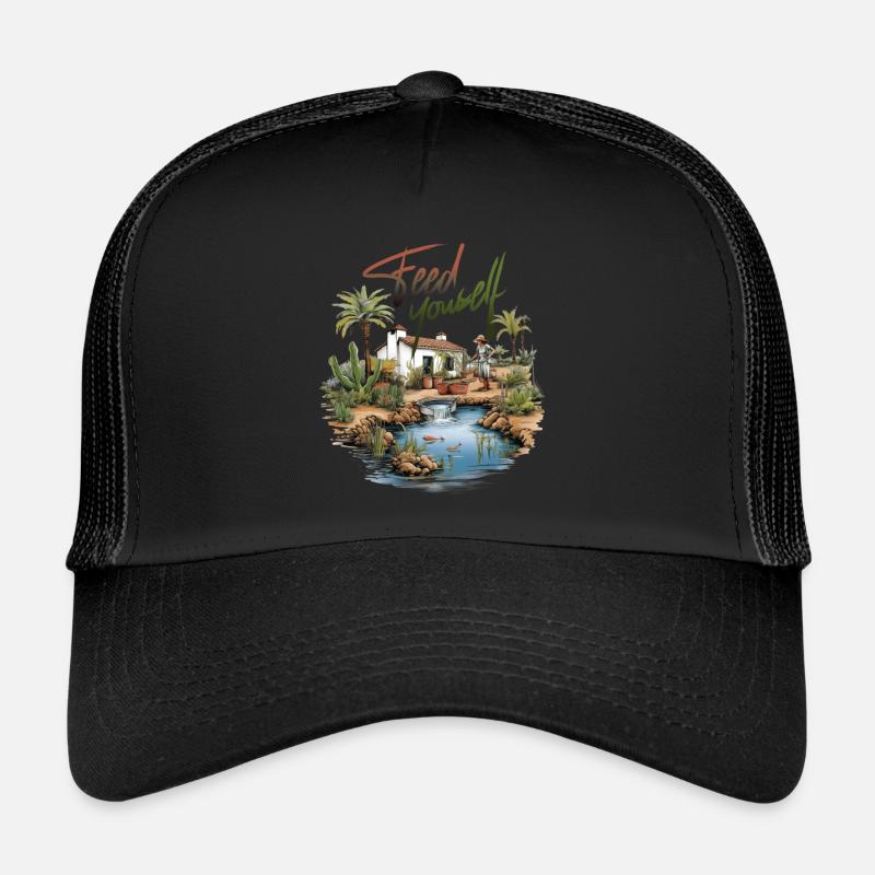 Feed Yourself - Trucker Cap - Schwarz/Schwarz