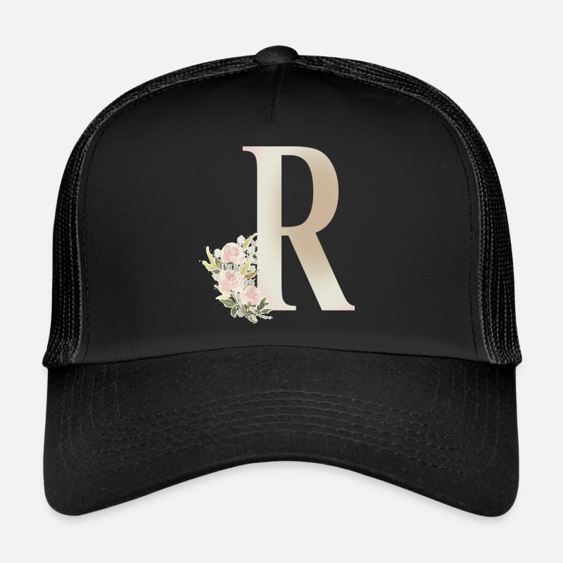 Buchstabe R mit Blumen Trucker Cap