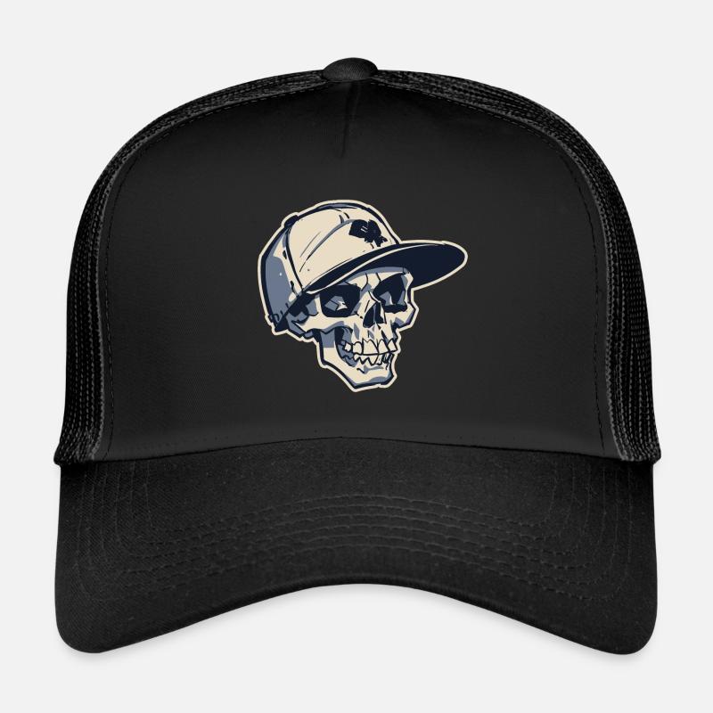 Crâne avec chapeau Snapback (AVC) Casquette trucker 