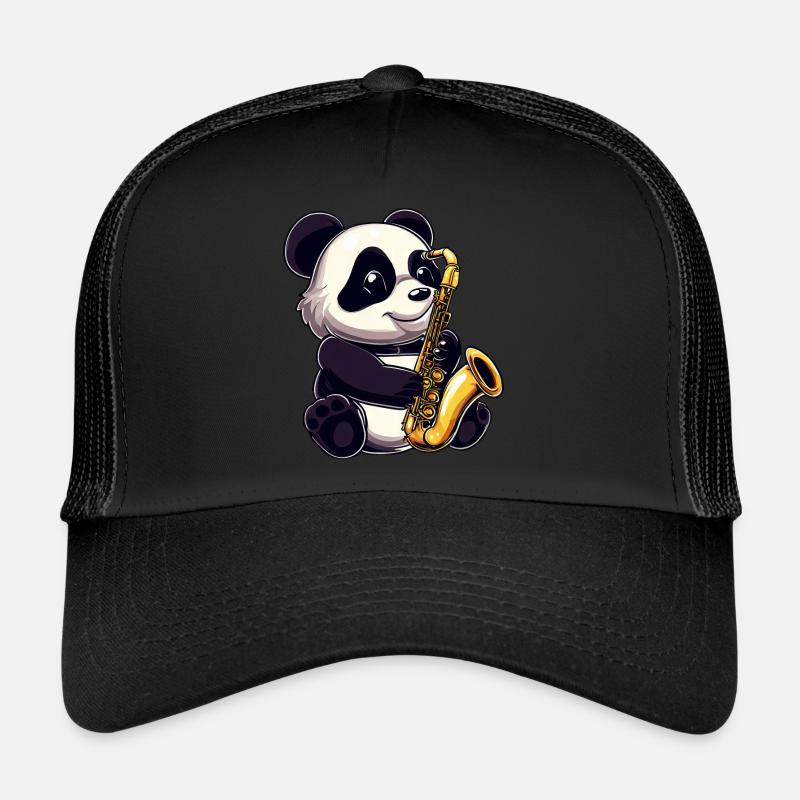 Cute panda with a saxophone Trucker Cap