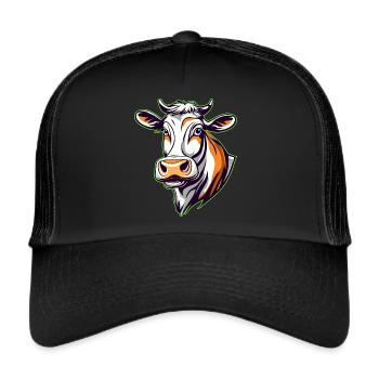 Niedliche Muh Kuh - Trucker Cap - Schwarz/Schwarz - Vorne