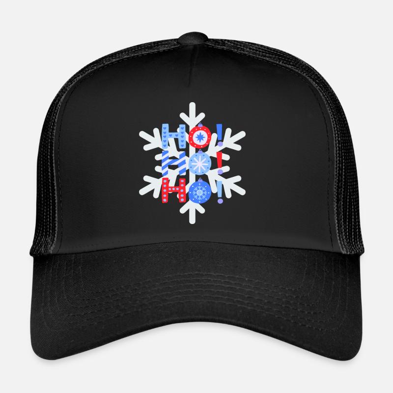 Flocon de neige impression Ho ! Ho! Ho! Édition Noël Casquette trucker 
