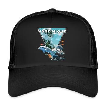 Martinique Caribbean 972 Seabed Dolphin - Trucker Cap - black/black - Front