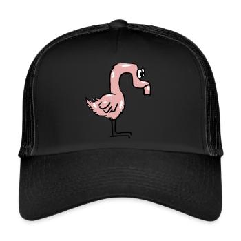 Mega Dry and Funny Flamingo - Trucker Cap - black/black - Front