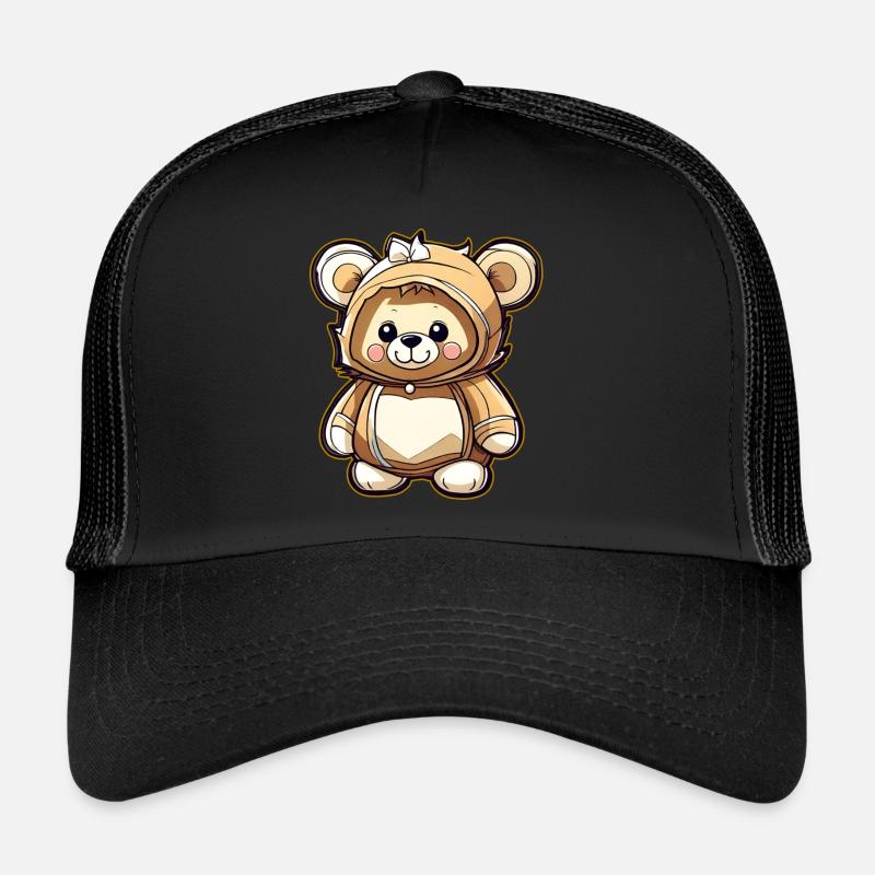 Niedlicher Teddy Bär - Trucker Cap - Schwarz/Schwarz