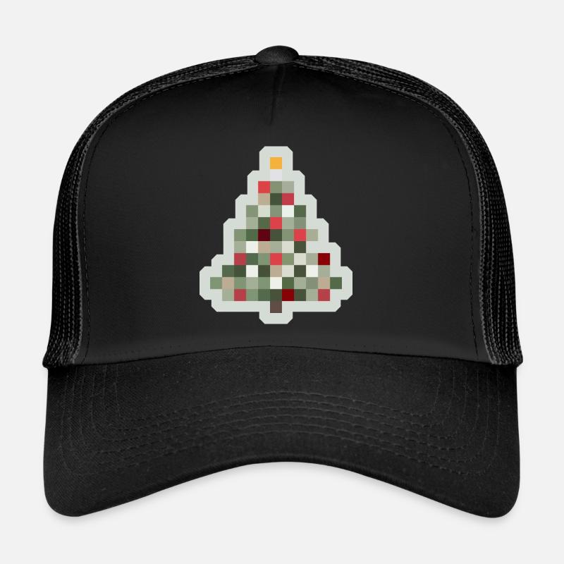 Arbre de Noël rétro 8 bits Noël Casquette trucker 