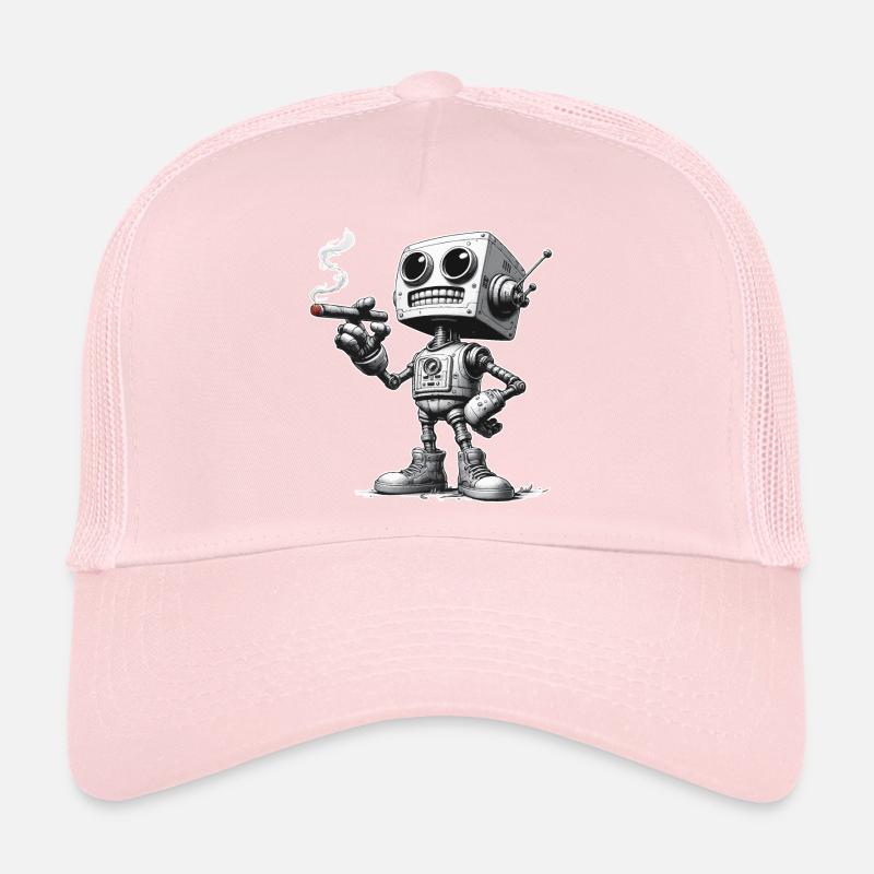 Robot with cigar Trucker Cap