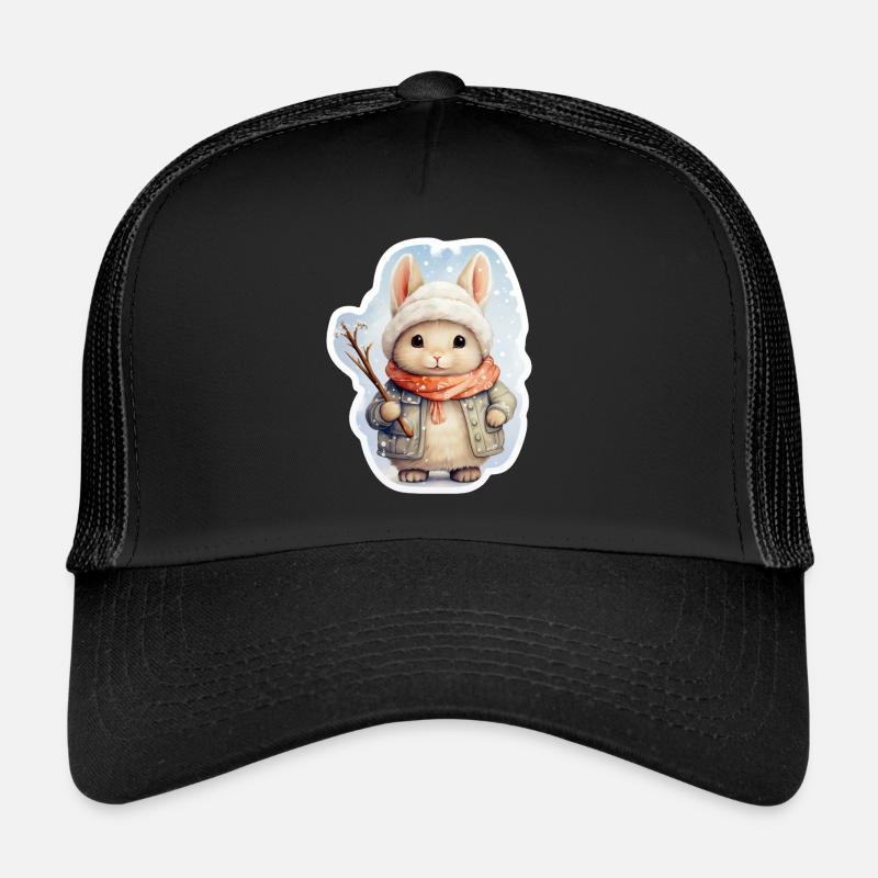 Schneehäschen - Trucker Cap - Schwarz/Schwarz