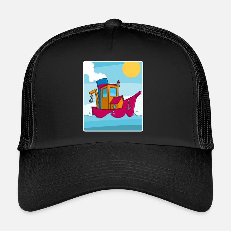 Image colorée d’un remorqueur amusant Casquette trucker 