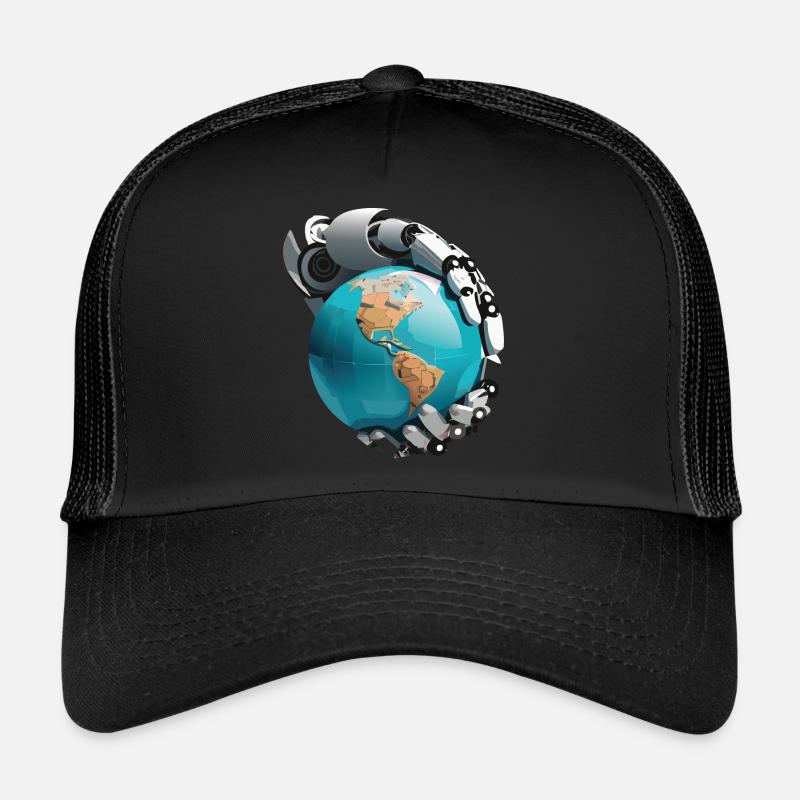 Roboter übernehmen die Welt - Trucker Cap - Schwarz/Schwarz